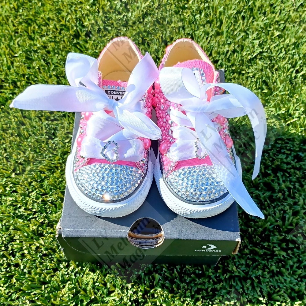 NEW Pink CUSTOM Bling CONVERSE - Toddler shoes (other colors & sizes by Request)